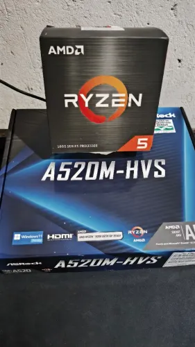 Processador AMD Ryzen 5 3600 + Placa mãe A520M-HVS
