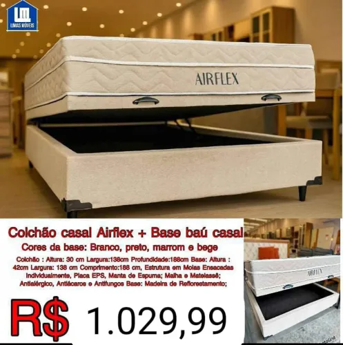 BASE BAU + COLCHÃO AIR FLEX - DIREITO DE FÁBRICA