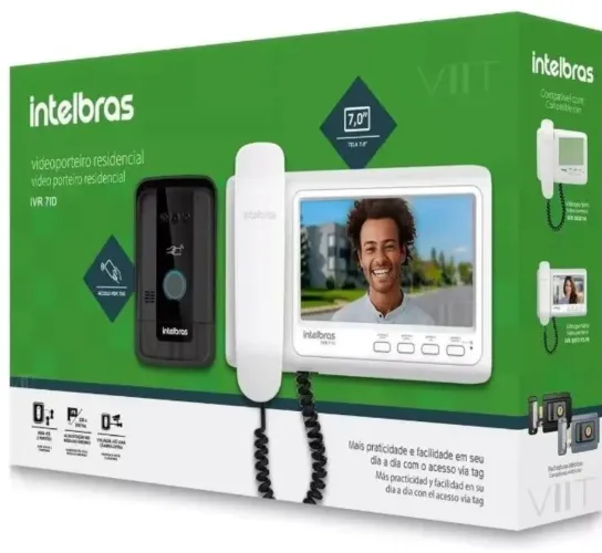 Videoporteiro intelbras lvr ld C/monofone tag 7 branco