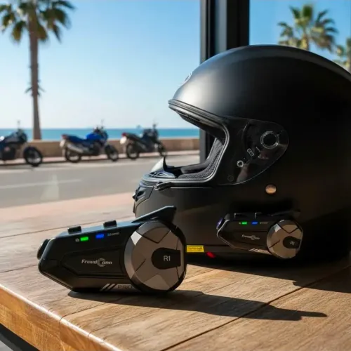 Intercomunicador para capacete com câmera 2k Freedconn R1 Pro - novo