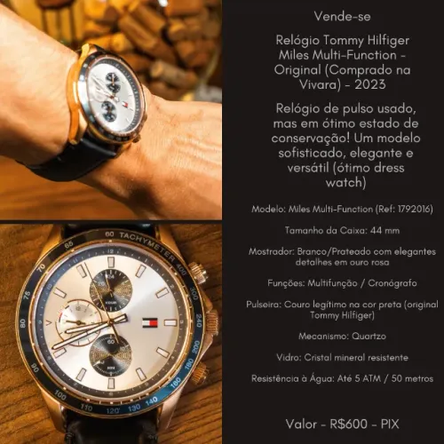 Relógio Tommy Hilfiger Miles Multi-Function Original Usado