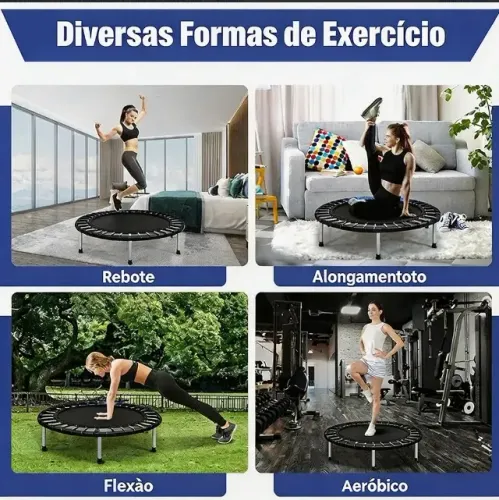 Jump Academia Trampolim Mini Cama Elástica 150kg 6 Pês.