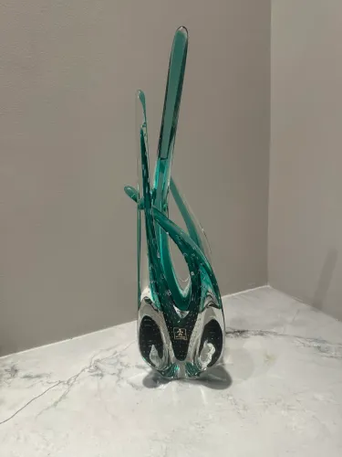 Escultura em Cristal Murano Verde São Marcos  