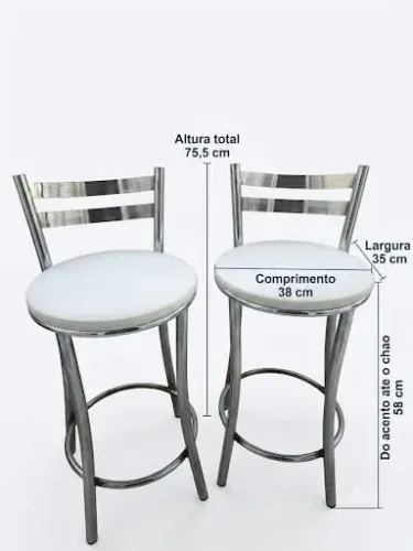 Banquetas Altas Cromadas - Par - Excelente Estado