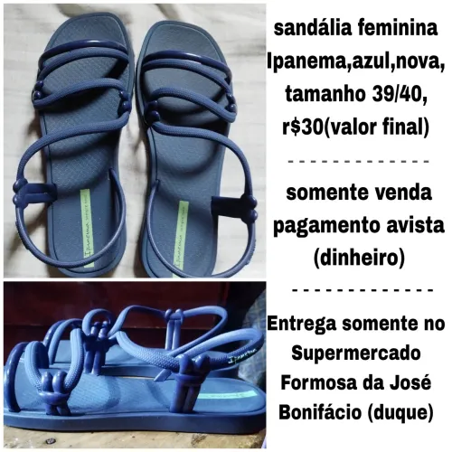 Sandália feminina azul marca Ipanema Tam 39 nova r$30(valor final)