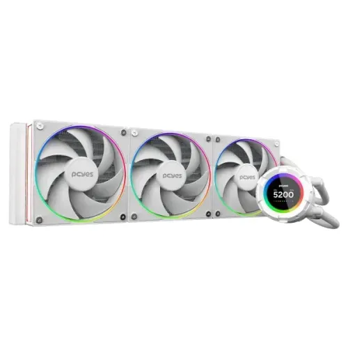 Water Cooler Pcyes Vision 360Mm White Ghost - Tela Lcd 2,1" - Vs360Wg
