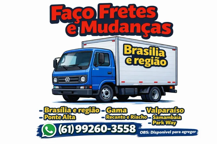 FRETE GAMA, PONTE ALTA, GOIANIA, VAL, SANTA MARIA, RECANTO, RIACHO, SAMAMBAIA, PARK WAY