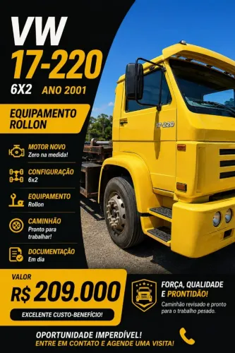 Caminhão VW 17-220 Trucado Roll-on.