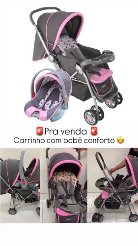 Carrinho e bebê conforto