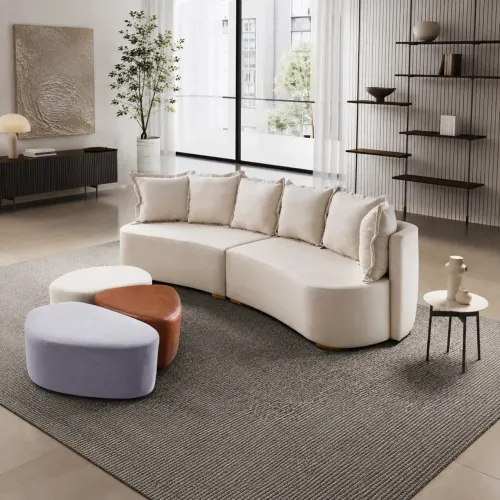 Sofá Orgânico Madero em Linho 6 Lugares 298cm Entrega Rápida