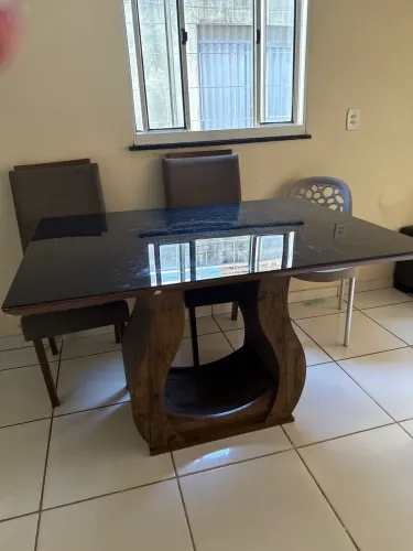 Mesa tampo de vidro