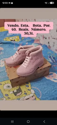 Bota infantil  Rosa