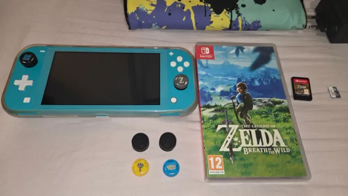 Nintendo switch lite + Zelda Breath of the wild + SD 128Gb + Acessórios