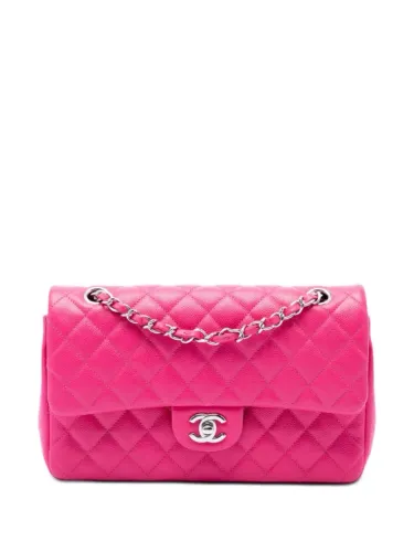 Bolsa flap couro legítimo rosa pink Barbie modelo italiano Chanel promoção