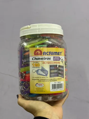 130 Chaveiros Plásticos Acrimet Coloridos
