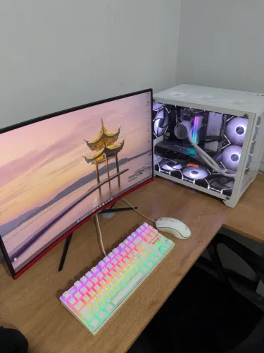 ? PC Gamer Completo + Monitor Curvo | Ryzen 5 + RX 7600 | Pronto pra uso