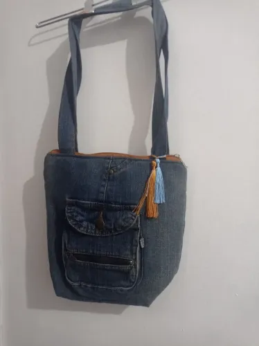 Bolsa jeans feminina peça única 