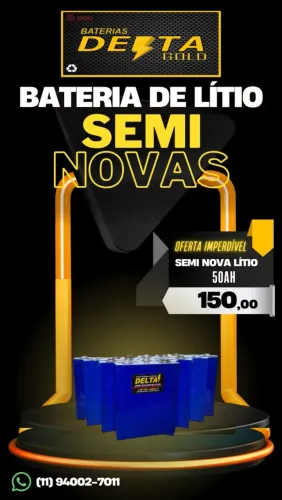 BATERIA CÉLULA DE LÍTIO 50AH SEMI-NOVA.