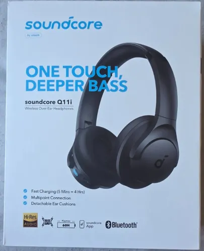 Fone de Ouvido Soundcore Q11i da Anker Fone De Ouvido Bluetooth 5.3 - Preto - Original