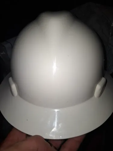 Capacete MSA Branco com Aba total completo 