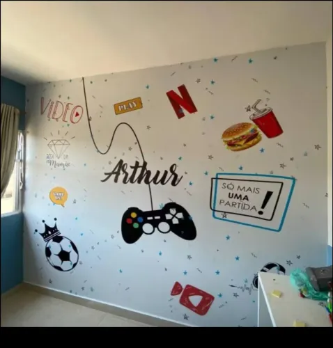 Papel de parede adesivo personalizado lavável