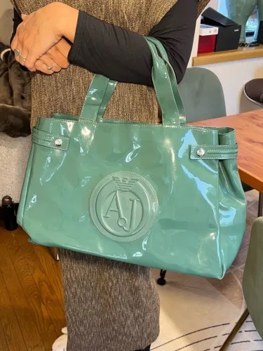 bolsa armani jeans aj tote verde c/ dustbag 100% original