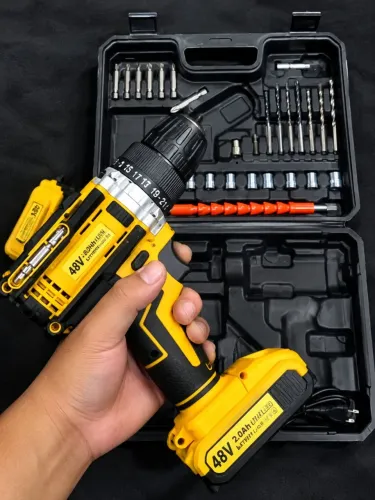 Parafusadeira 48V 2 Baterias Kit<br>Completo Maleta Brocas Bits Nova
