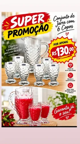 Conjunto de jarra com copos