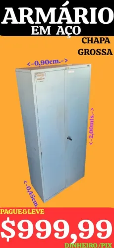 ARMÁRIO 2 PORTAS, CHAPA GROSSA, LEIAM: