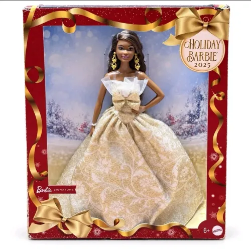 BONECA BARBIE NEGRA HOLIDAY 2025 NOVA LACRADA