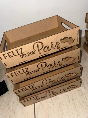 Kit 4 Bandejas MDF Feliz Dia Dos Pais 30x20cm