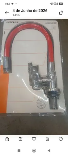 torneira bancada articulada vermelha