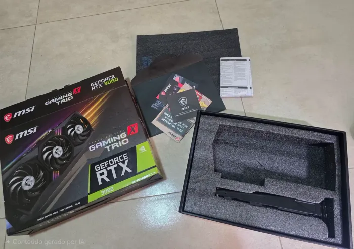 Caixa RTX 3080 MSI Gaming Trio