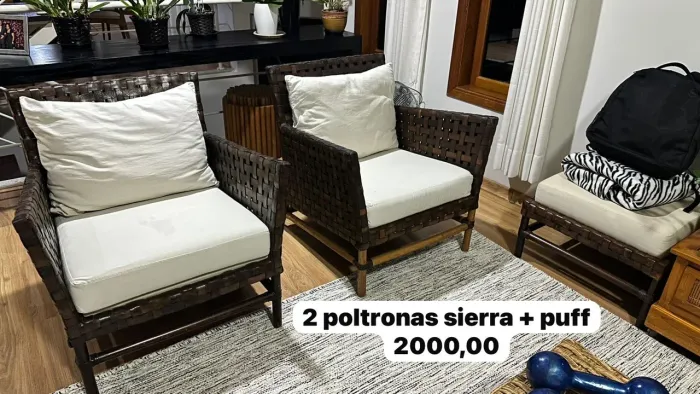 2 poltronas + 1 puff Sierra