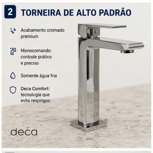 TORNEIRA DECA LEVEL 1189.C26 - NOVA, NUNCA INSTALADA