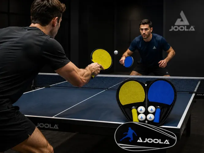 Kit Tênis de Mesa JOOLA Completo - Raquetes, 4 Bolinhas e Capa