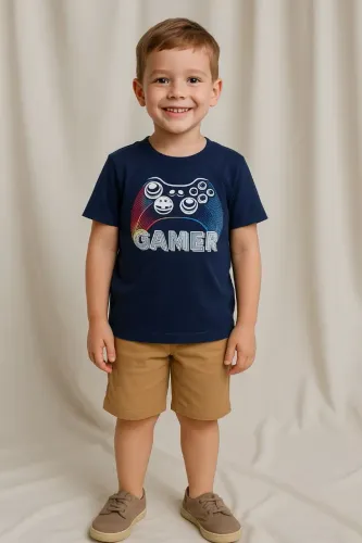 CONJUNTO CAMISETA E SHORT MENINO 6 ANOS BRANDILI