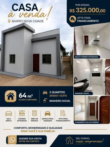 CASA NO NOVA CIDADE 