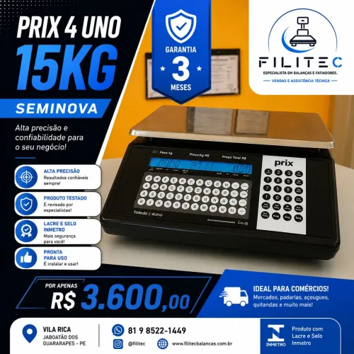 Balança Prix 4 uno seminova com selo Inmetro 