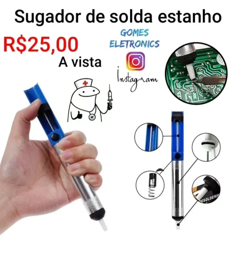 Sugador De Solda Resistente a altas temperaturas (Loja Fisica)<br>