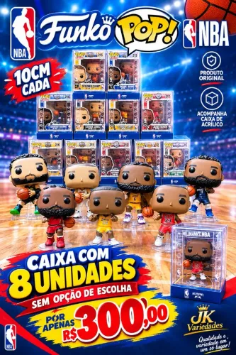 Caixa com 8 Unidades de Funko pop nba original sem opção de escolha