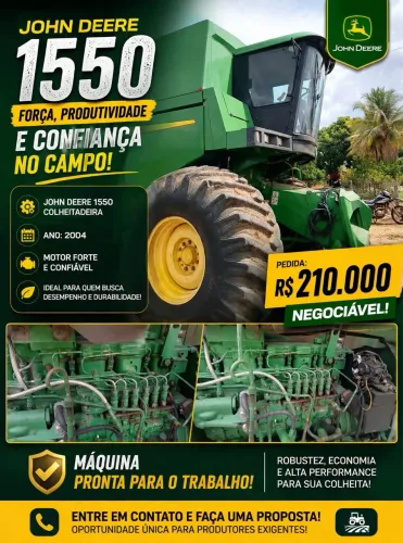 Colheitadeira JOHN DEERE 1550 ano 2004