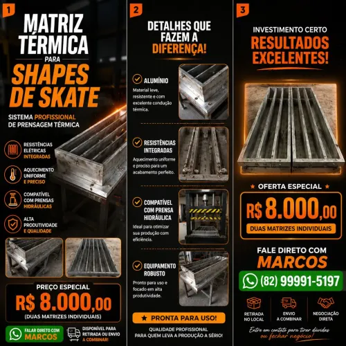 MATRIZ TÉRMICA SHAPES SKATE <br>SISTEMA PROFISSIONAL DE PRENSAGEM TÉRMICA.