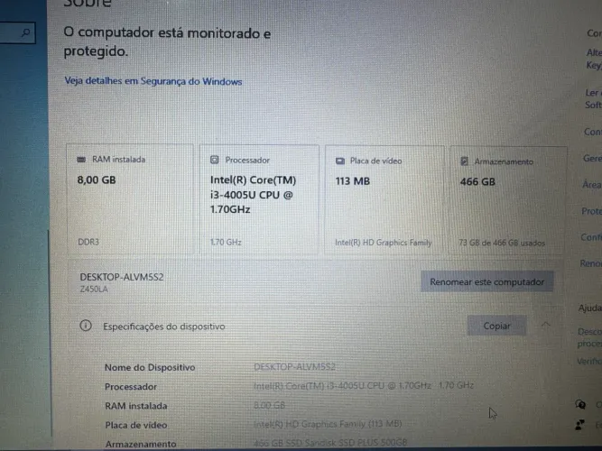 Notebook Asus core I3 ssd 500 gb