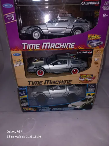 Carrinhos de volta para o futuro trio colecionaveis 1/24