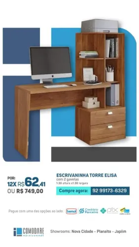 MESA ESCRIVANINHA C/TORRE