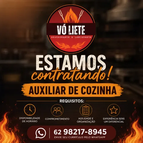 Vaga auxiliar de cozinha
