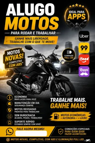 Aluguel de motos para rodar apps