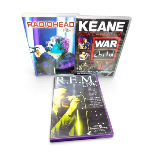 Lote 3 DVDs Rock Alternativo - R.E.M. (Live) + Keane (War Child) + Radiohead (Live