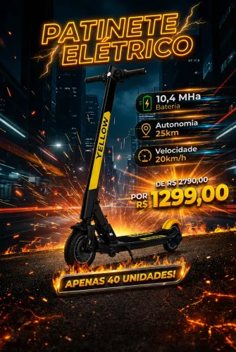 Patinete Elétrico Yellow 10,4Mha NOVO